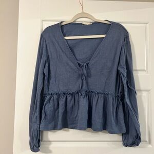 Altar’d State Babydoll Blue Blouse Size Medium